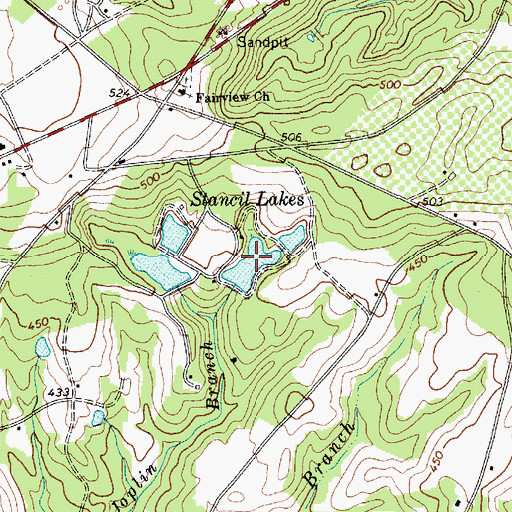 Topographic Map of Stancil Lakes, SC