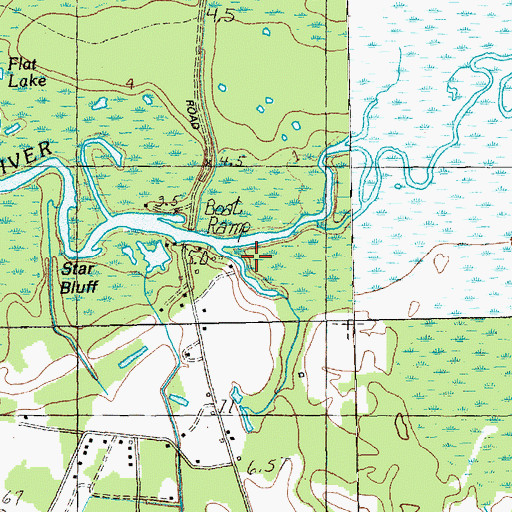 Topographic Map of Star Bluff, SC