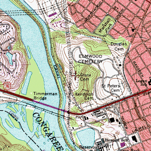 Topographic Map of State Cemetery, SC