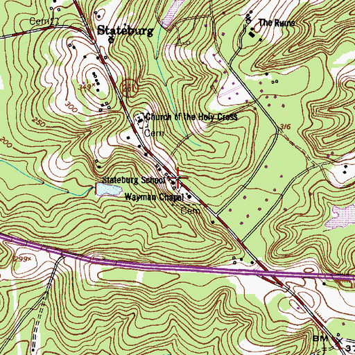 Topographic Map of Stateburg School, SC