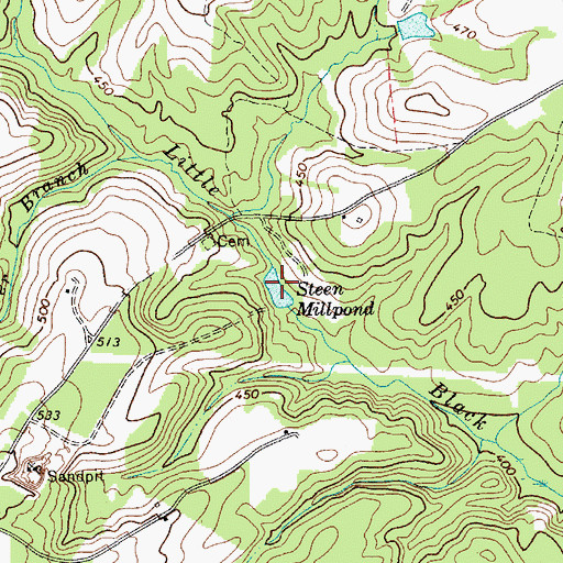 Topographic Map of Steen Millpond, SC