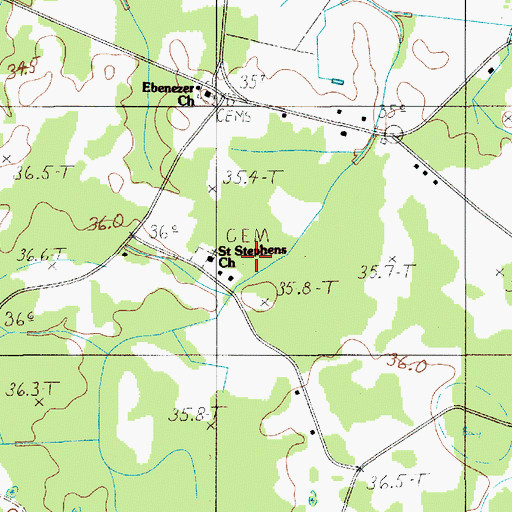 Topographic Map of Stephens School, SC