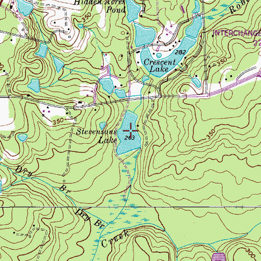Topographic Map of Stevensons Lake, SC