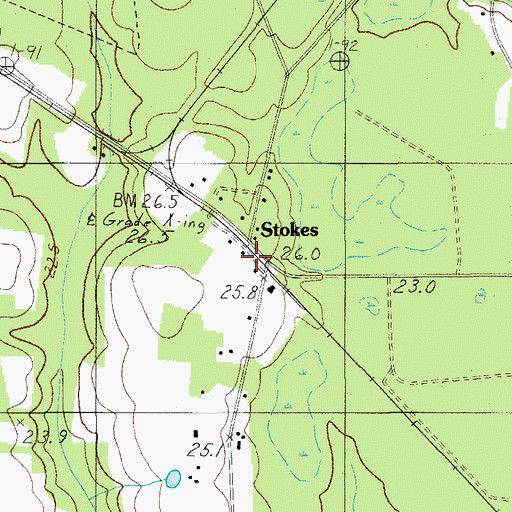 Topographic Map of Stokes, SC