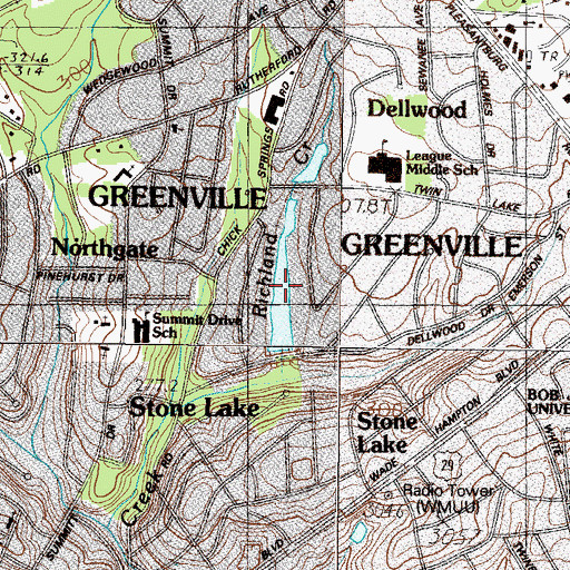 Topographic Map of Stone Lake, SC