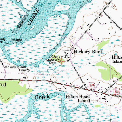 Topographic Map of Stoney Cemetery, SC
