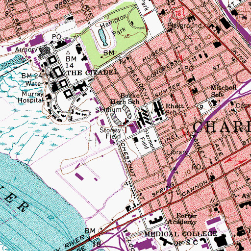 Topographic Map of Stoney Field, SC