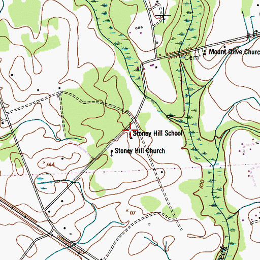 Topographic Map of Stoney Hill School, SC