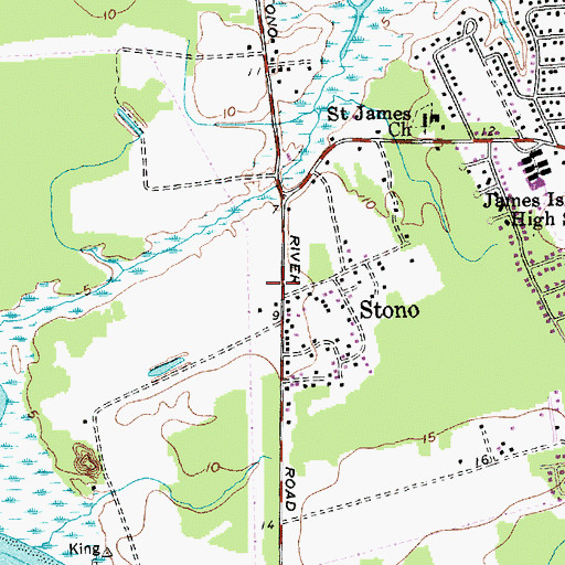 Topographic Map of Stono, SC