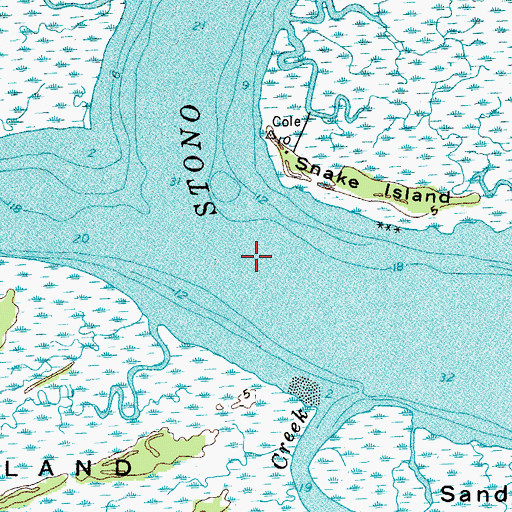 Topographic Map of Stono River, SC