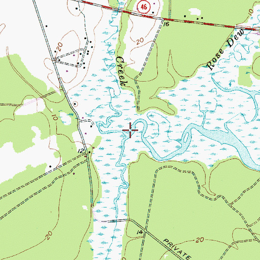Topographic Map of Stony Creek, SC
