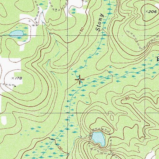 Topographic Map of Stony Creek, SC