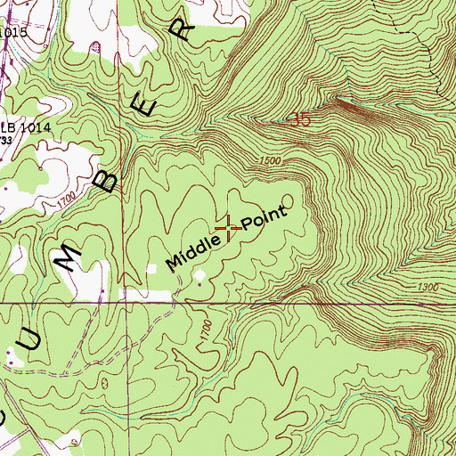 Topographic Map of Middle Point, AL