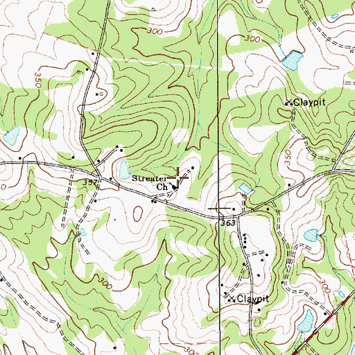 Topographic Map of Streater Church, SC
