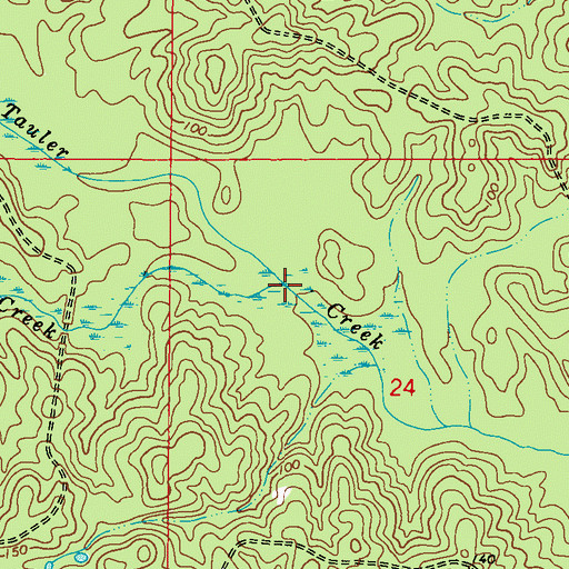 Topographic Map of Middle Prong Tauler Creek, AL