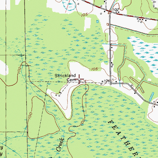 Topographic Map of Strickland Cemetery, SC