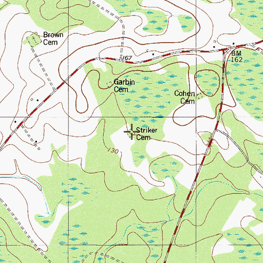 Topographic Map of Striker Cemetery, SC