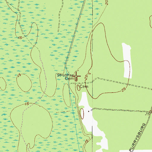 Topographic Map of Strobhar Cemetery, SC