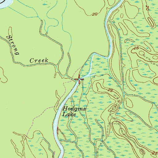 Topographic Map of Strong Creek, SC