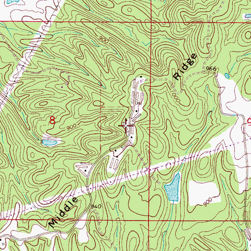 Topographic Map of Middle Ridge, AL