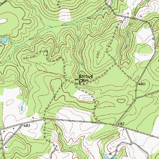 Topographic Map of Stroud Cemetery, SC