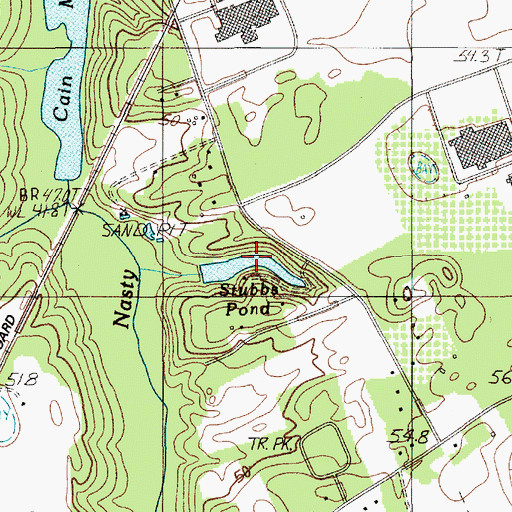 Topographic Map of Stubbs Pond, SC