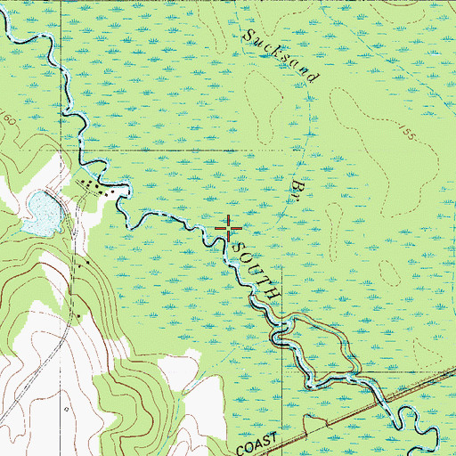 Topographic Map of Sucksand Branch, SC