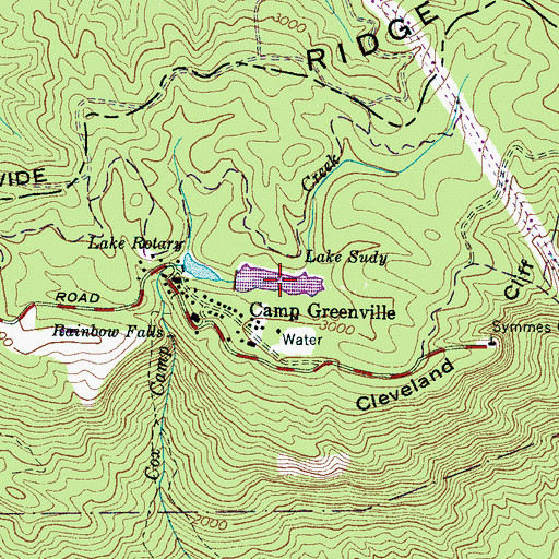 Topographic Map of Lake Sudy, SC