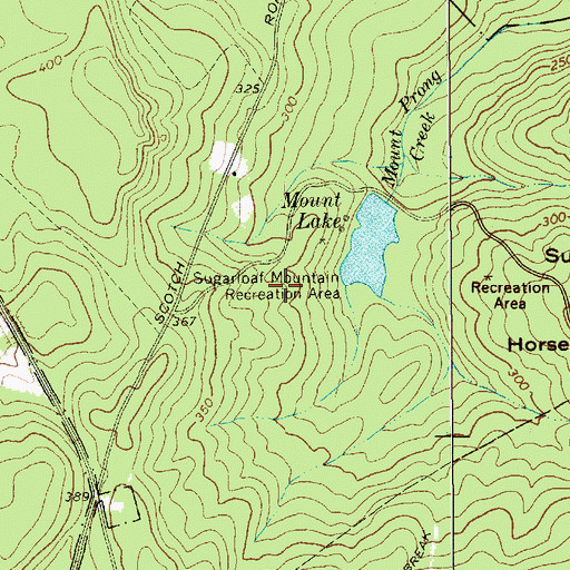 Topographic Map of Sugarloaf Mountain Recreation Area, SC