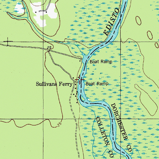 Topographic Map of Sullivans Ferry, SC