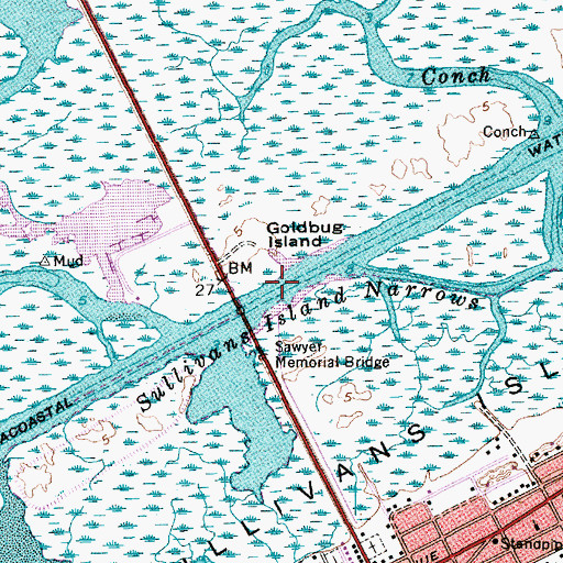 Topographic Map of Sullivans Island Narrows, SC