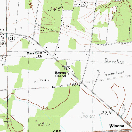 Topographic Map of Summerville School, SC