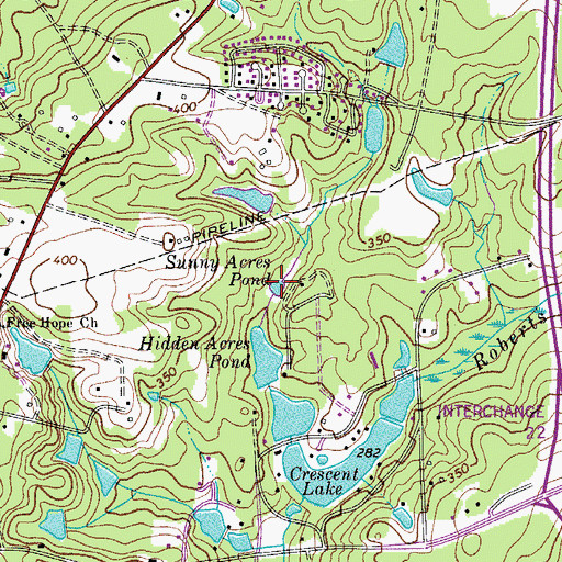 Topographic Map of Sunny Acres Pond, SC