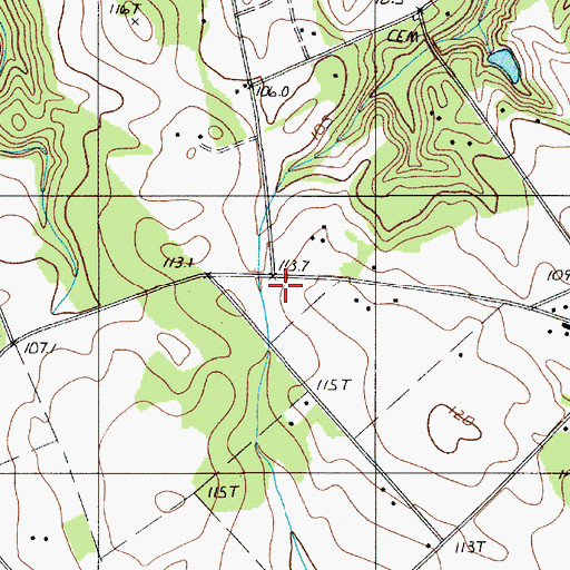Topographic Map of Sunny Plain School, SC