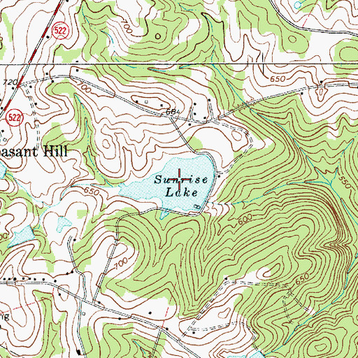Topographic Map of Sunrise Lake, SC