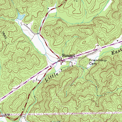 Topographic Map of Sunset, SC