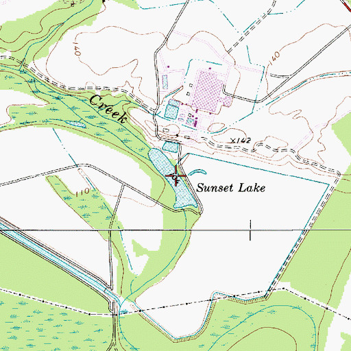 Topographic Map of Sunset Lake, SC