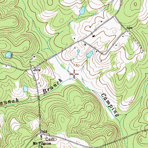 Topographic Map of Susannah Branch, SC