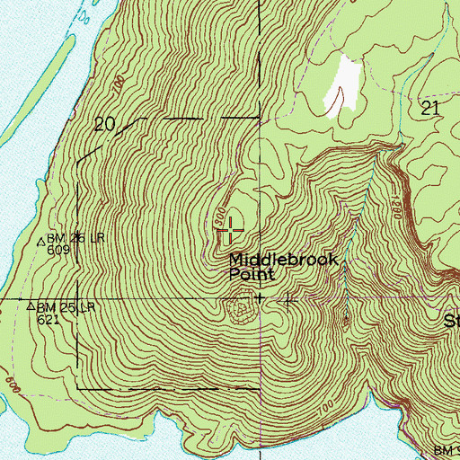 Topographic Map of Middlebrook Point, AL