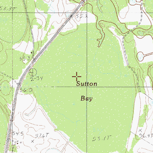 Topographic Map of Sutton Bay, SC