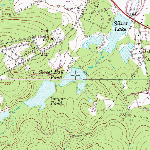 Topographic Map of Sweet Bay Pond, SC