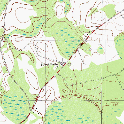 Topographic Map of Sweet Bethel Church, SC
