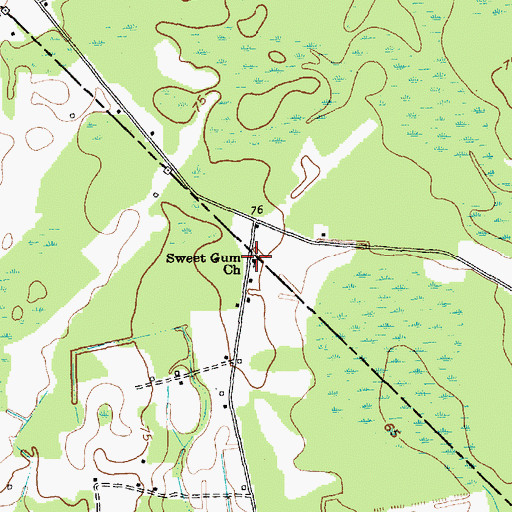 Topographic Map of Sweet Gum Church, SC