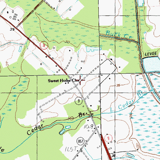 Topographic Map of Sweet Home School, SC