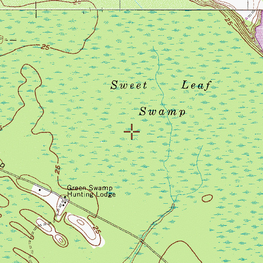 Topographic Map of Sweet Leaf Swamp, SC