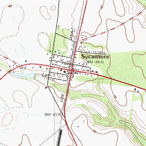 Topographic Map of Sycamore, SC