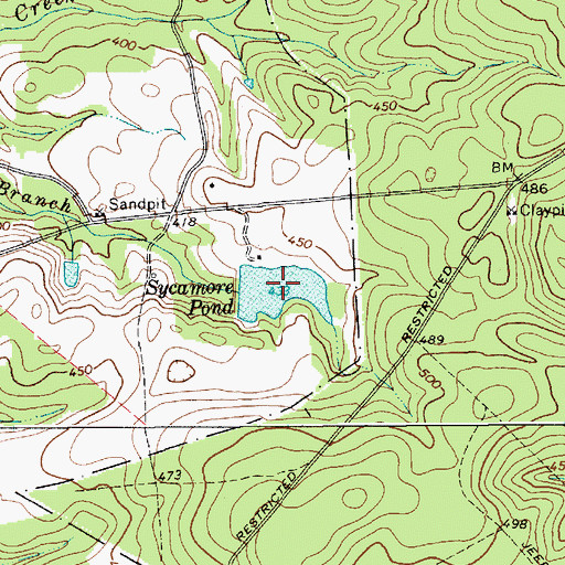 Topographic Map of Sycamore Pond, SC