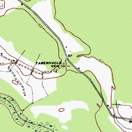 Topographic Map of Tabernacle Cemetery, SC