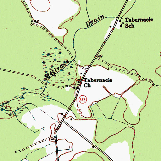 Topographic Map of Tabernacle Church, SC