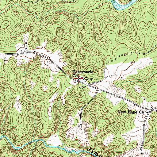 Topographic Map of Tabernacle Church, SC